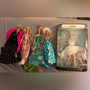 5 beautiful vintage Barbie dolls